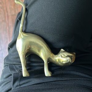 Vintage Brass Cat Figurine Ring/Jewelry Holder